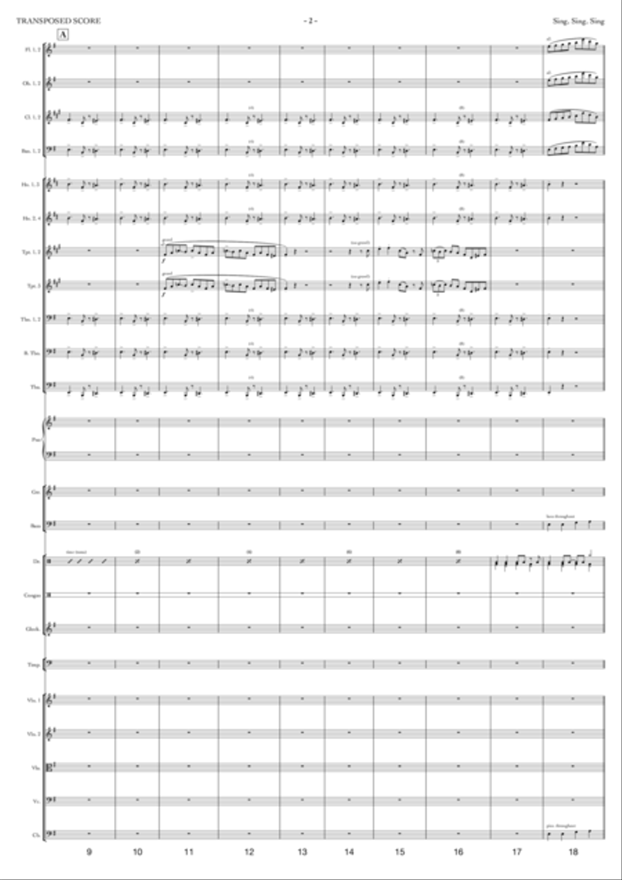 Sing, Sing, Sing Sing, Sing, Sing Full Orchestra scores gallery preview page 2