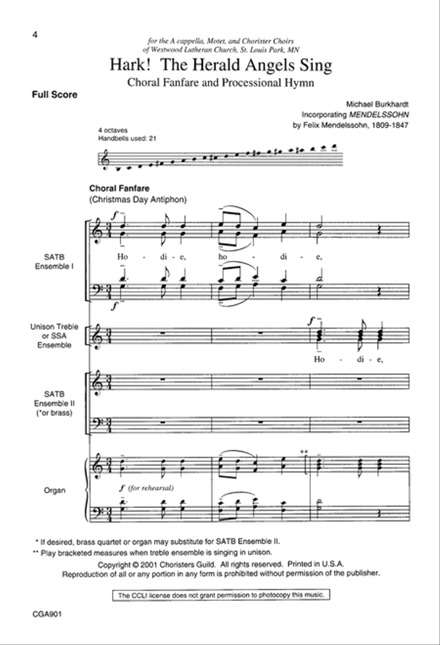 Hark The Herald Angels Sing Full Score Women's Choir scores gallery preview page 4