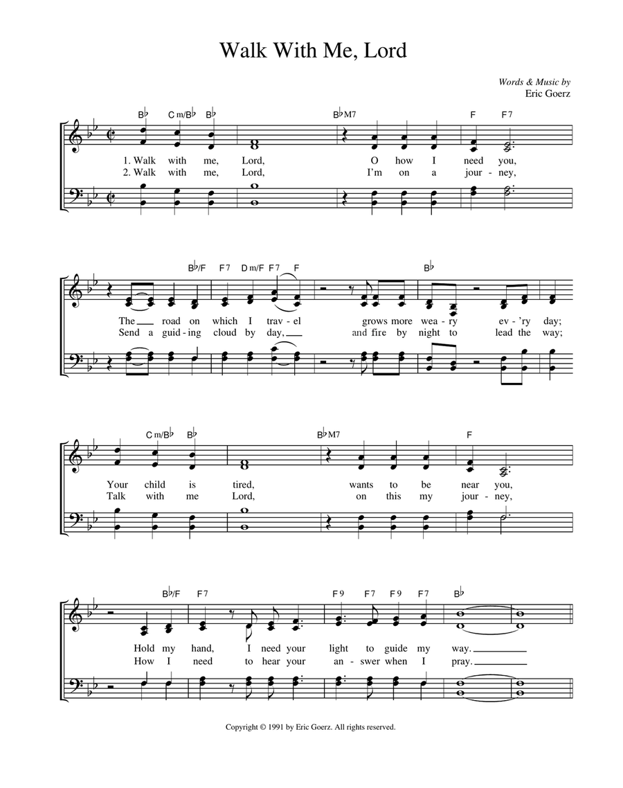 Walk With Me Lord 4-Part scores gallery preview page 1