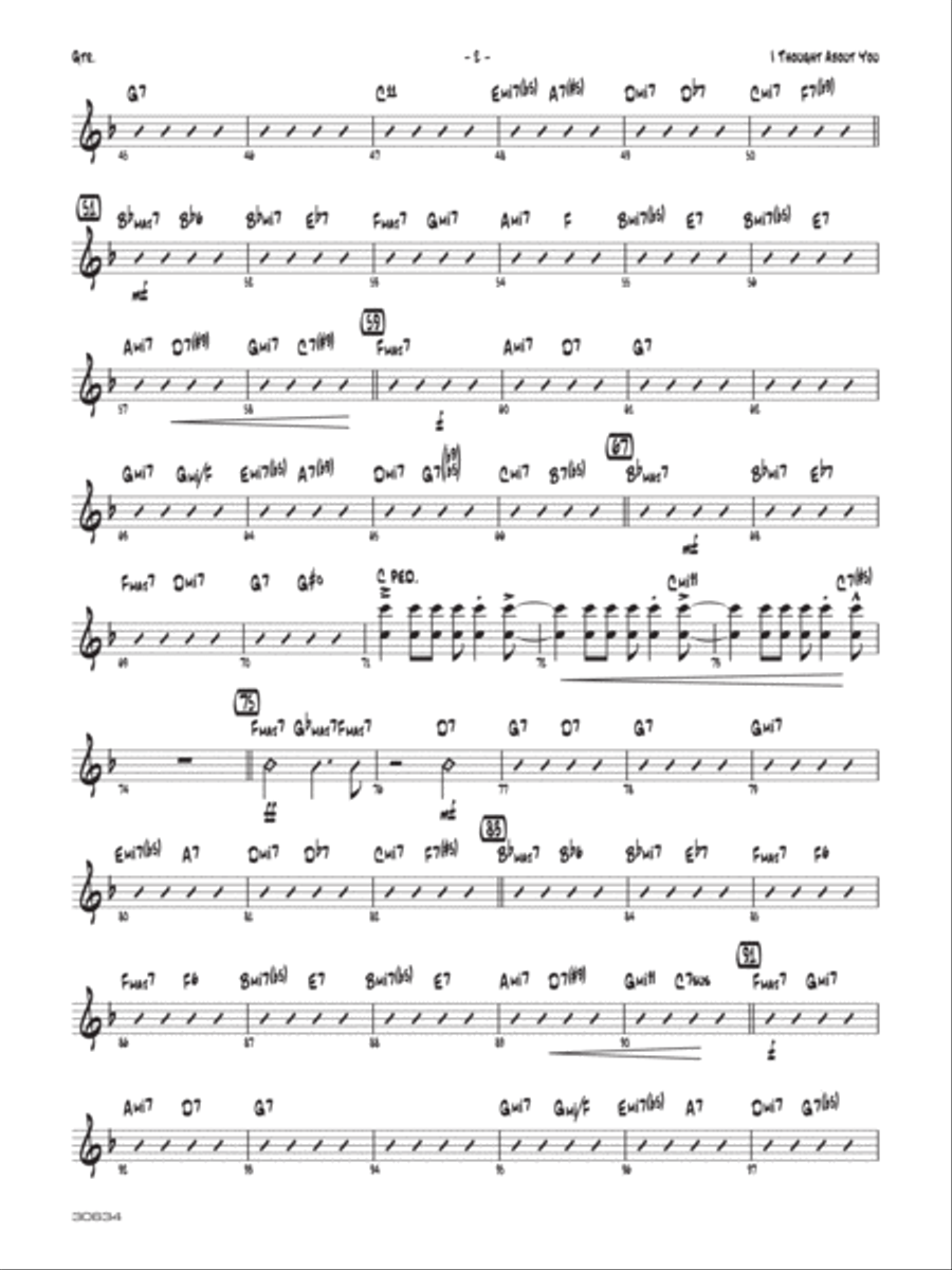 I Thought About You: Guitar Jazz Ensemble scores gallery preview page 2