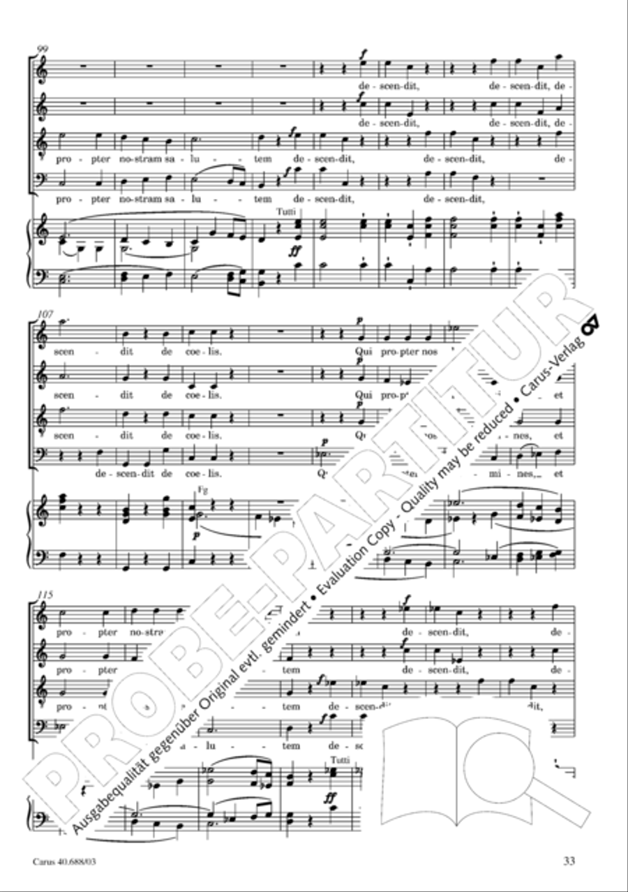 Mass in C Major 4-Part scores gallery preview page 34