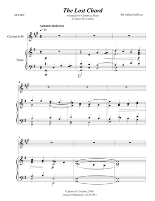 Sullivan: The Lost Chord for Clarinet & Piano