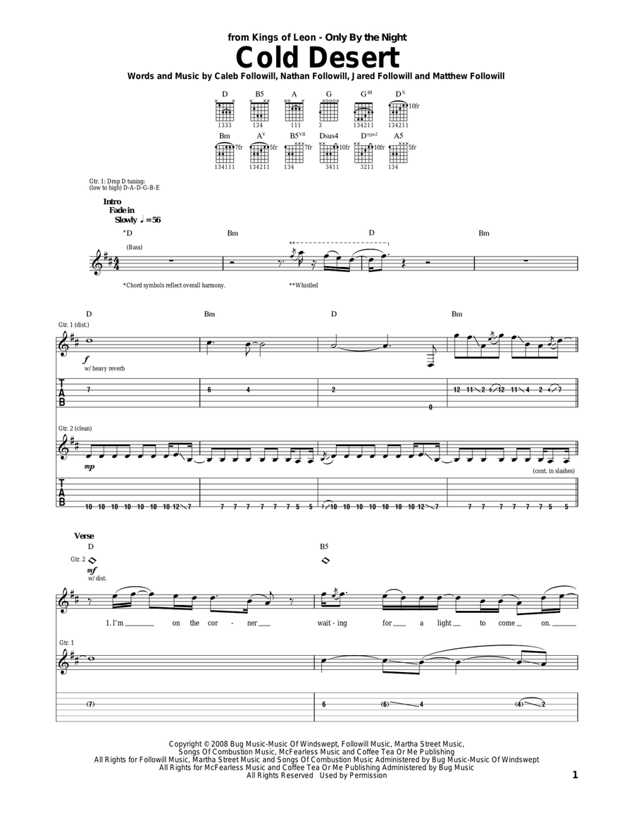 Cold Desert Acoustic Guitar scores gallery preview page 1