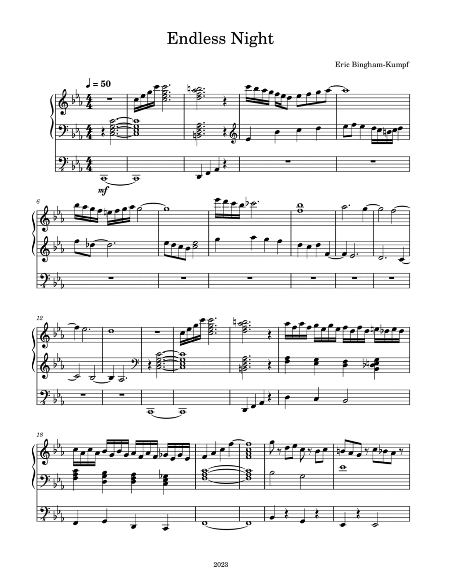 Endless Night Endless Night Organ Solo scores gallery preview page 1