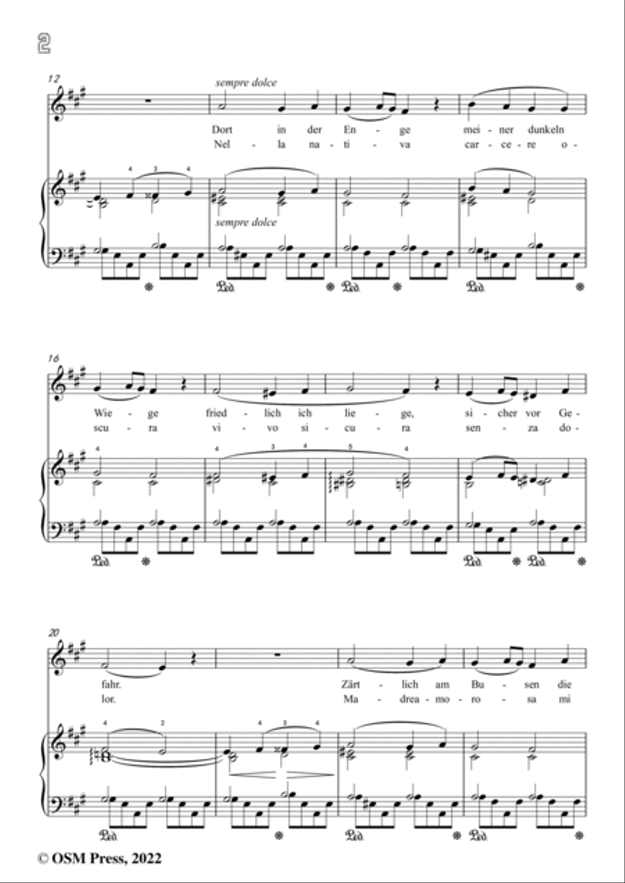 Liszt-La perla,S.326,in A Major,for Voice and Piano Voice Solo scores gallery preview page 4