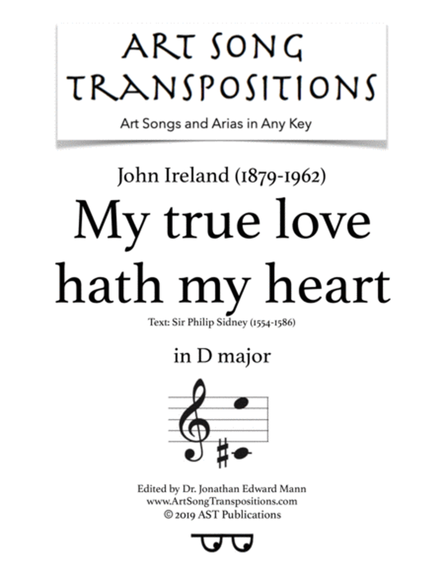 My true love hath my heart (D major)