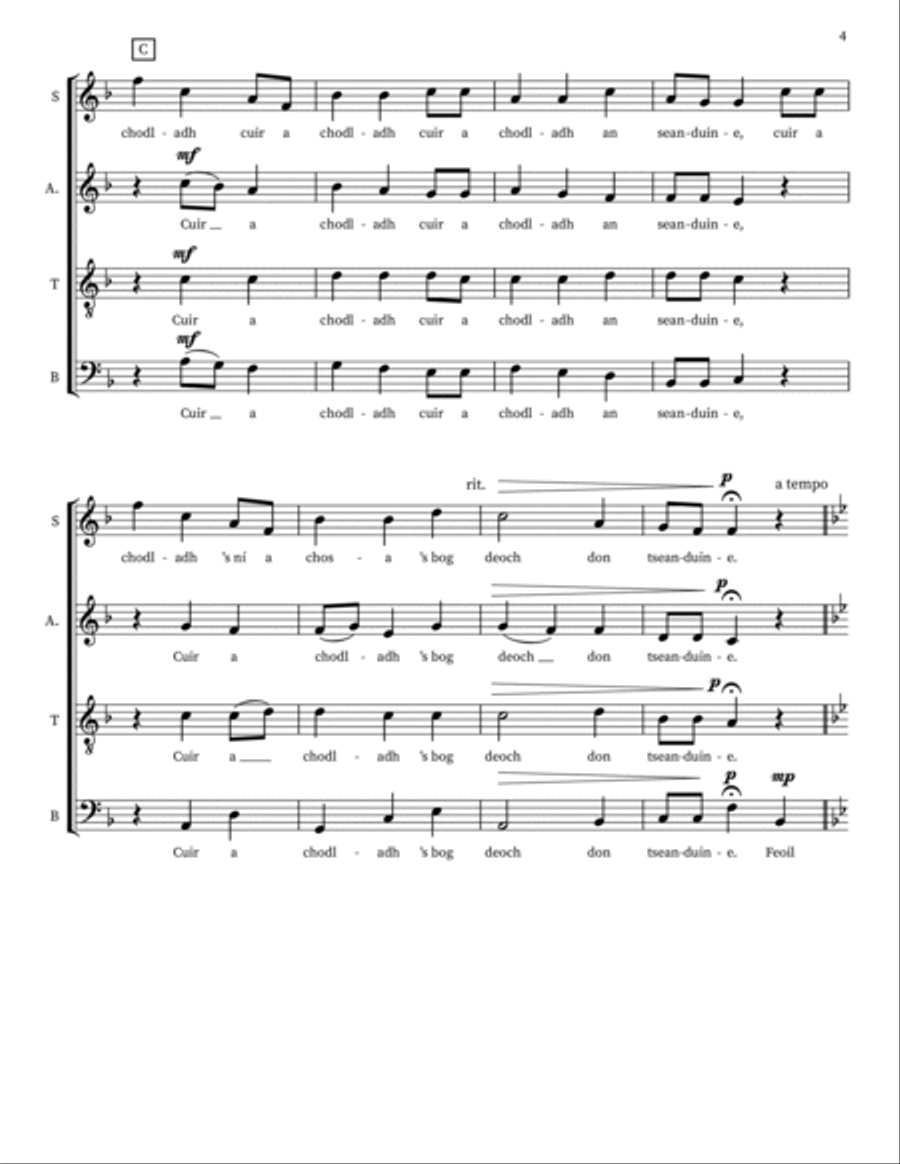 Bog Braon don tSeanduine 4-Part scores gallery preview page 4