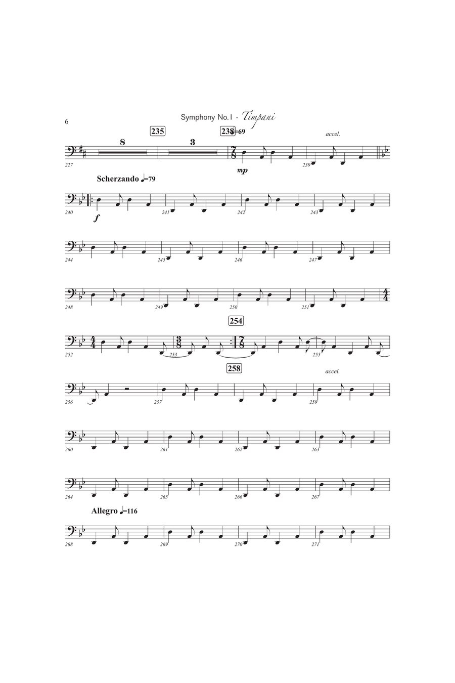 Symphony No. 1 (Timpani) Percussion scores gallery preview page 6