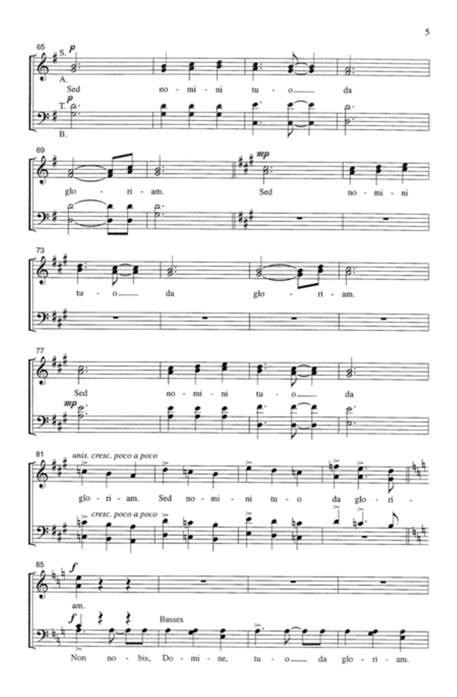 Non Nobis, Domine 4-Part scores gallery preview page 4