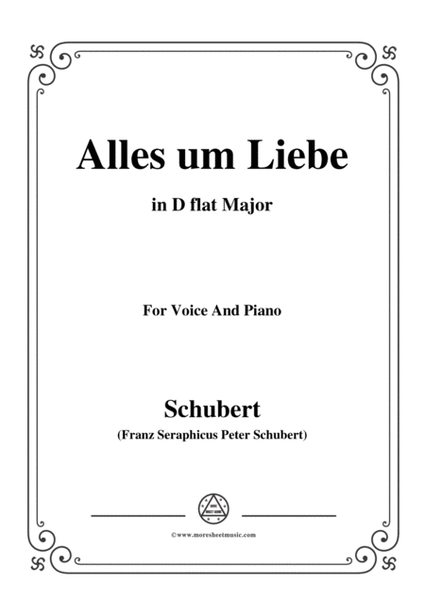 Schubert-Alles um Liebe,in D flat Major,for Voice&Piano image number null