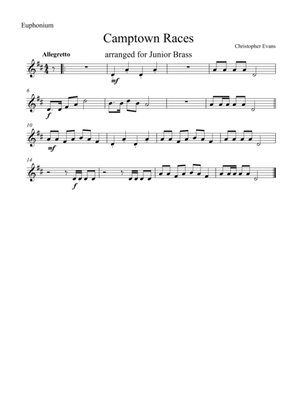 Camptown Races for Junior Brass Ensemble - Bar Horn/Euph/Tromb (Bb)