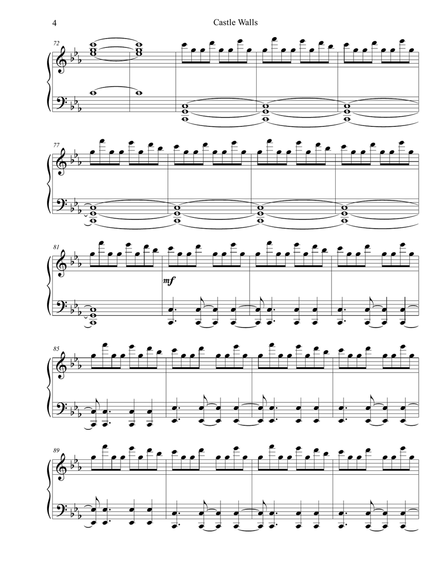 Castle Walls Easy Piano scores gallery preview page 4