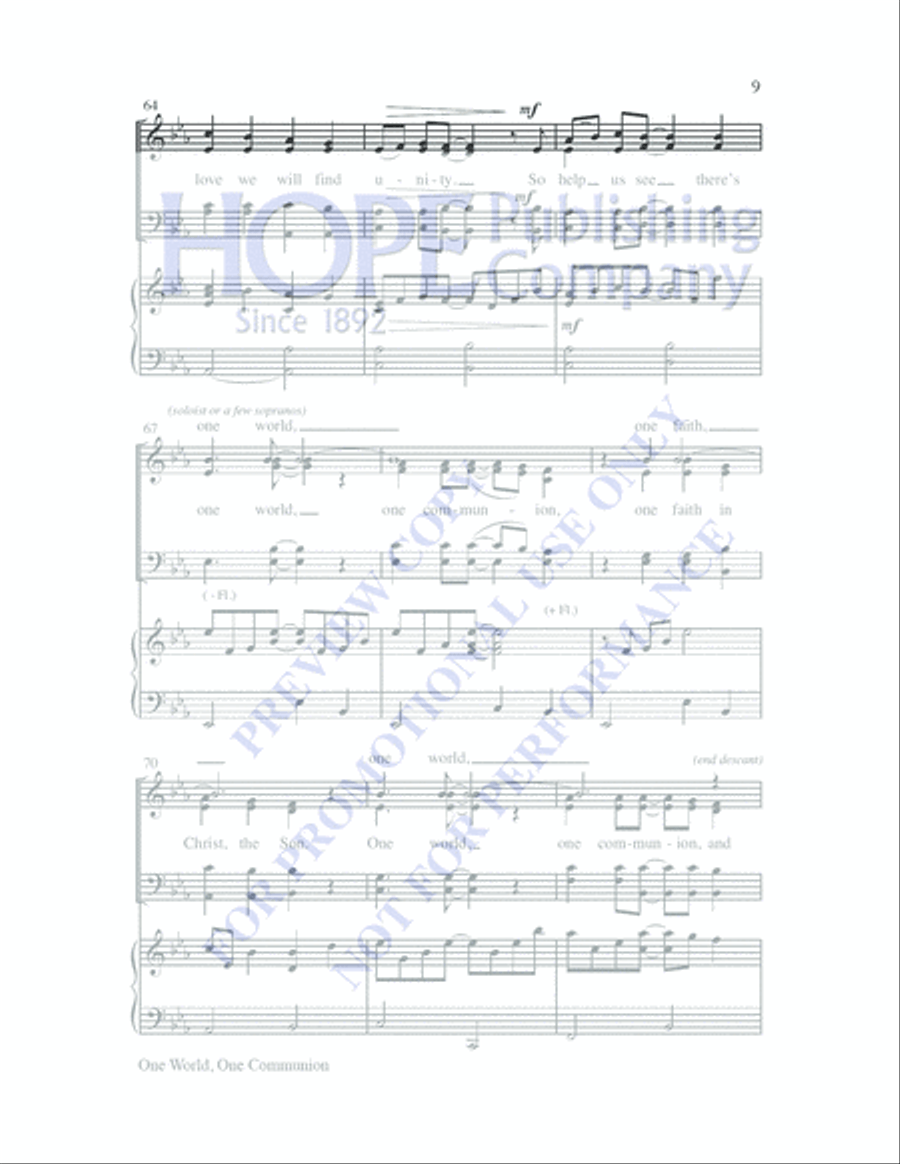 One World, One Communion One World, One Communion 4-Part scores gallery preview page 9