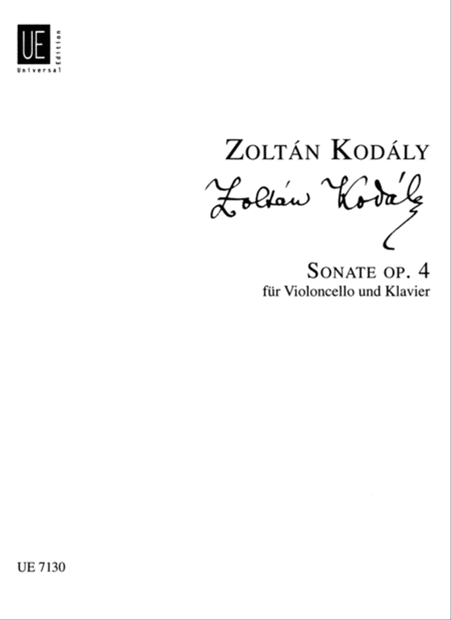 Cello Sonata, Op. 4 Chamber Music scores gallery preview page 1