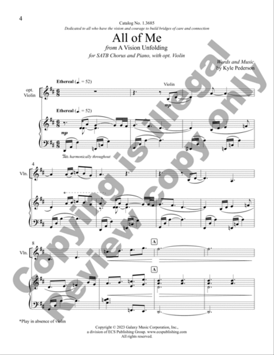 All of Me (Choral Score) All of Me (Choral Score) 4-Part scores gallery preview page 4