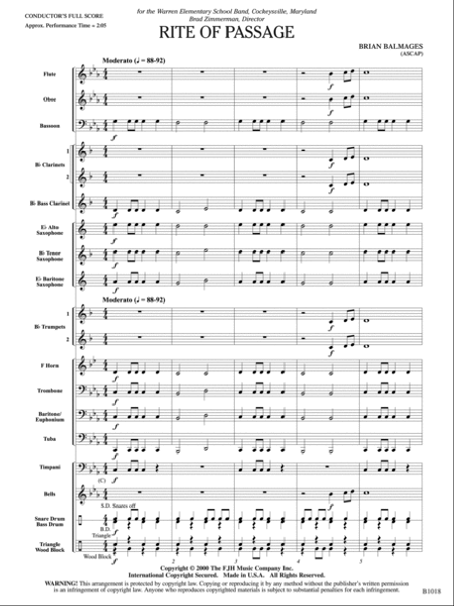 Rite of Passage: Score Concert Band scores gallery preview page 3