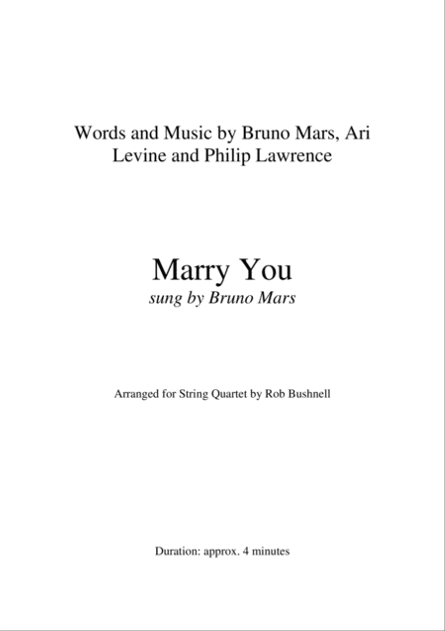 Marry You String Quartet scores gallery preview page 2