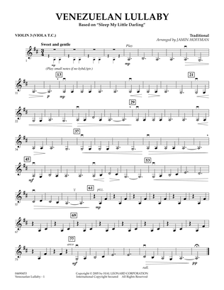 Venezuelan Lullaby - Violin 3 (Viola T.C.)