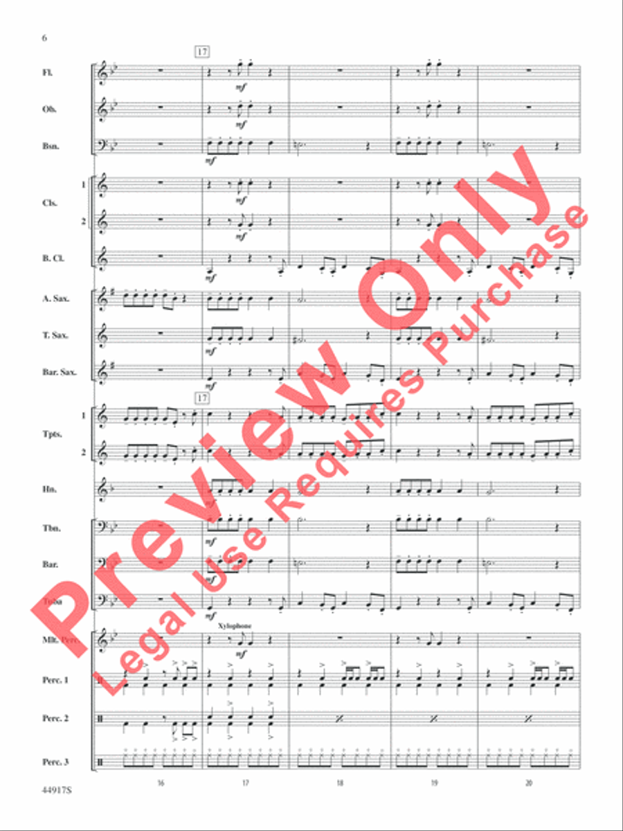 Uptown Funk Concert Band scores gallery preview page 20