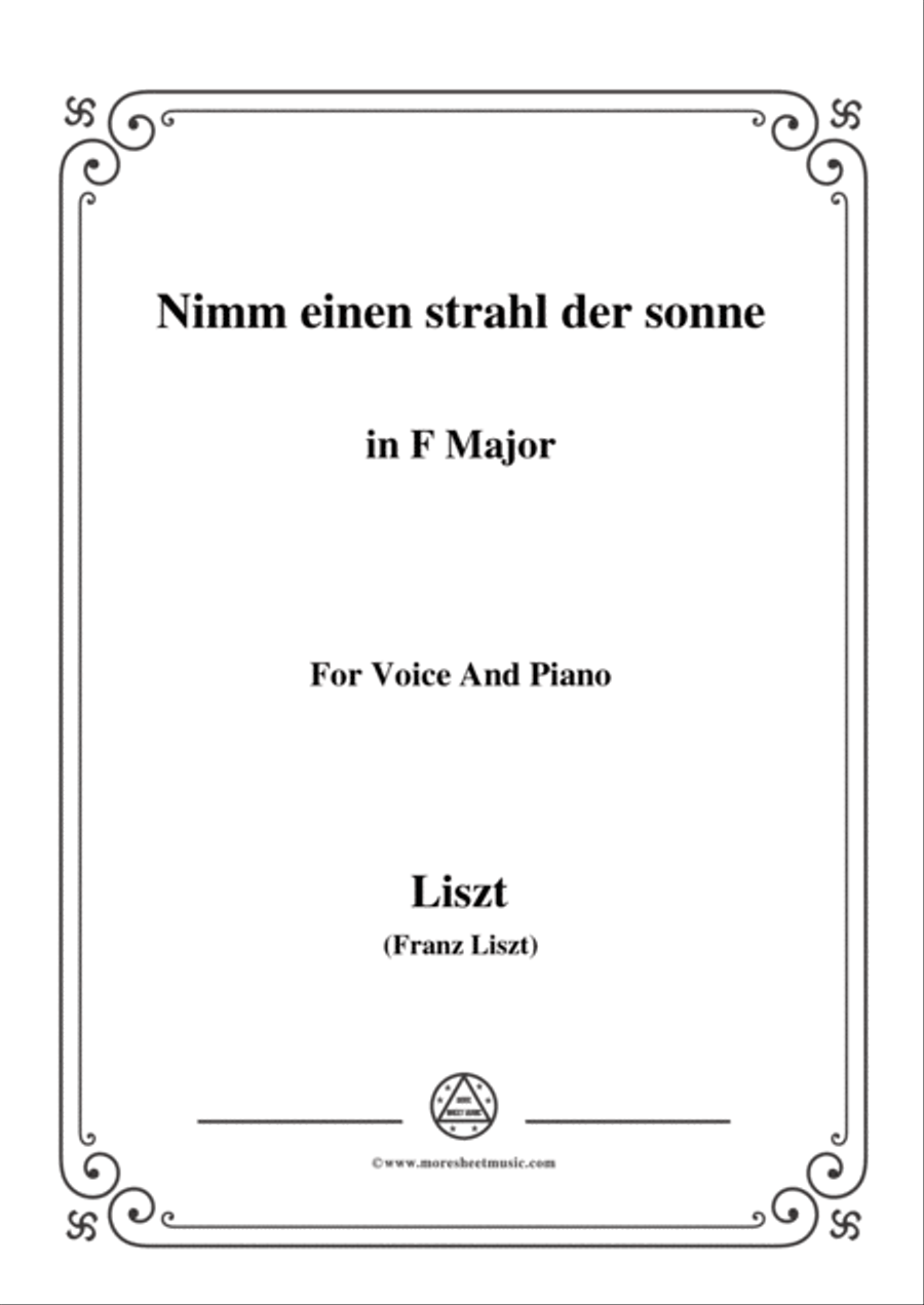 Liszt-Nimm einen strahl der sonne in F Major,for Voice and Piano Voice Solo scores gallery preview page 1