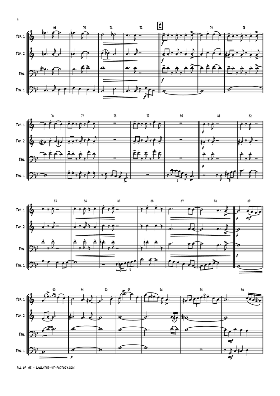 All Of Me Brass Ensemble scores gallery preview page 4