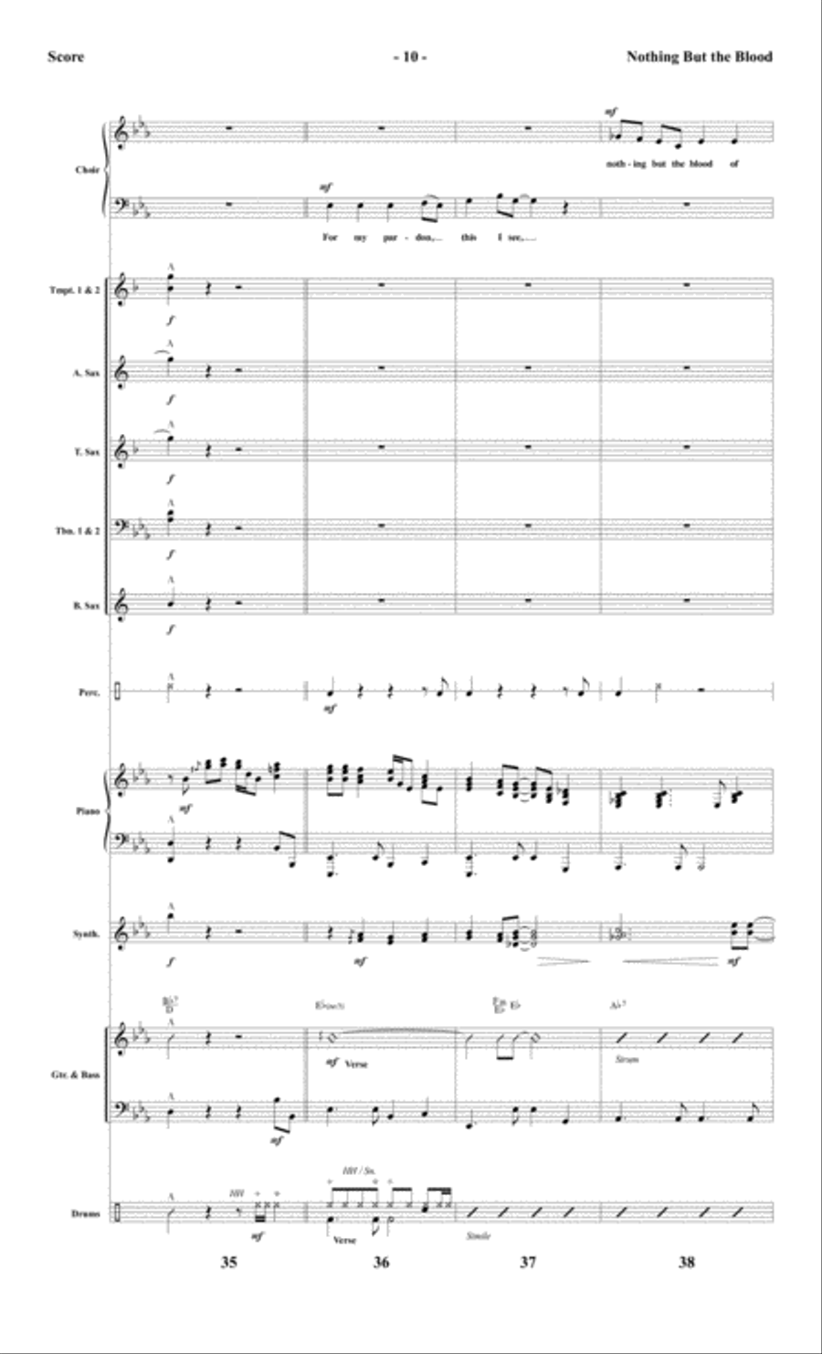 Nothing But the Blood - Instrumental Ensemble Score and Parts Choir scores gallery preview page 12