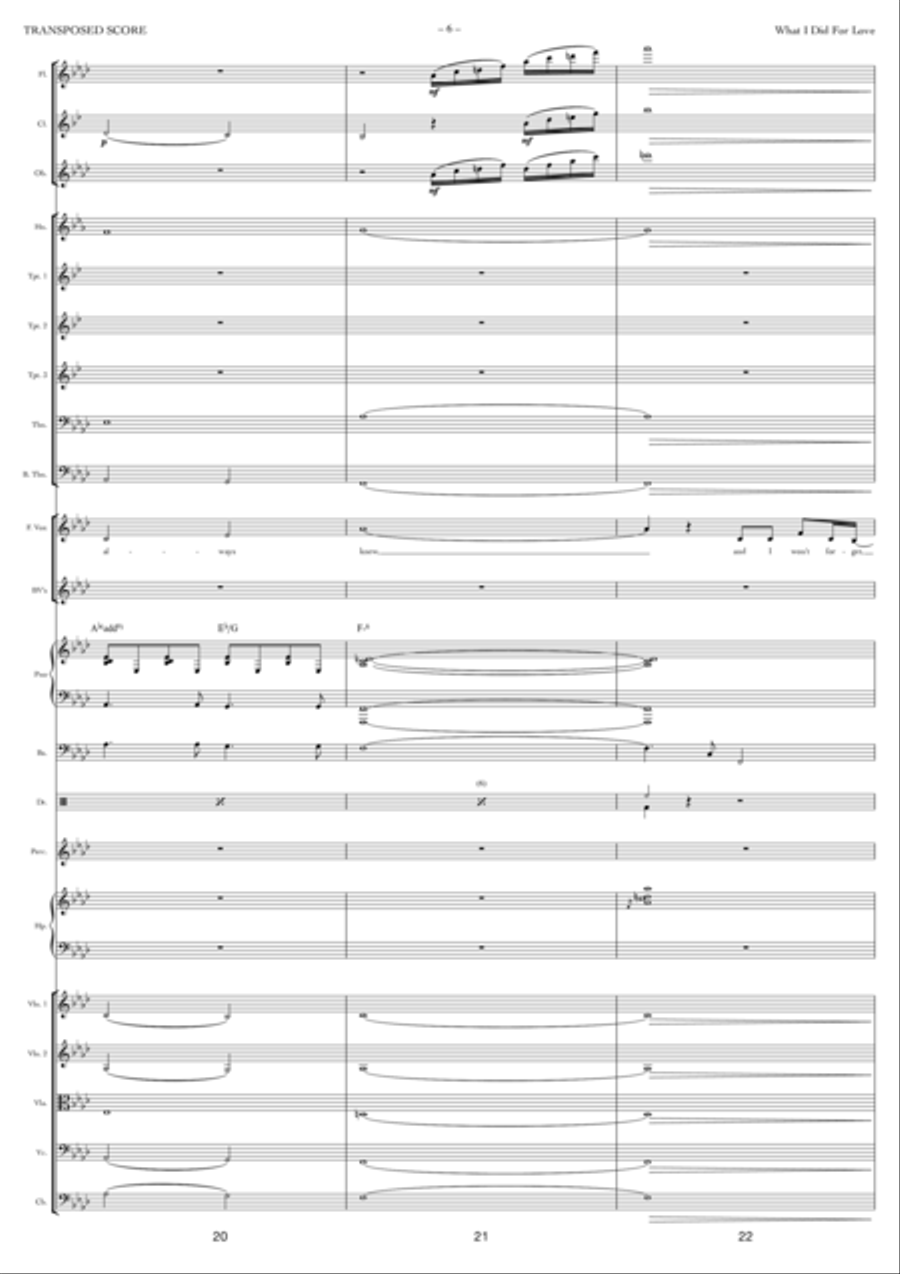 What I Did For Love Full Orchestra scores gallery preview page 6