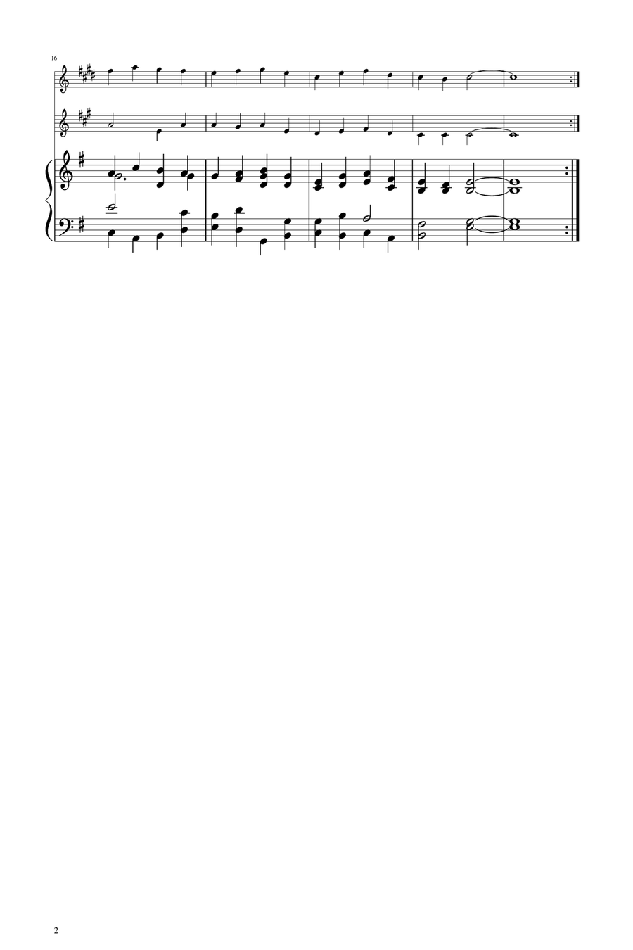 O Come, O Come, Emmanuel - Sax Duet AT Woodwind Duet scores gallery preview page 2