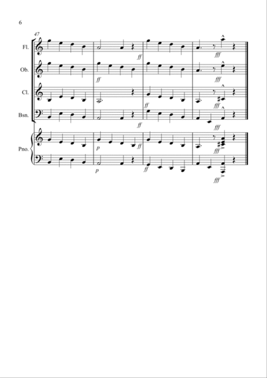 Drunken Sailor for Wind Quartet Drunken Sailor for Wind Quartet Woodwind Quartet scores gallery preview page 6