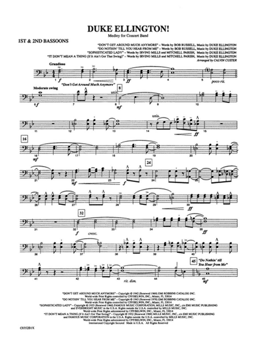 Duke Ellington! (Medley for Concert Band): 1st & 2nd Bassoon