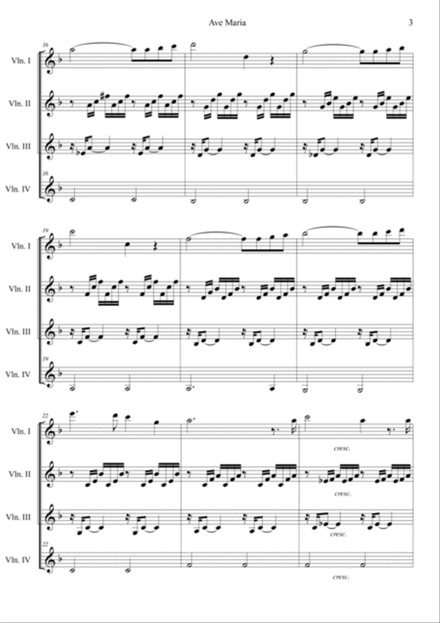 Ave Maria in F Violin scores gallery preview page 3