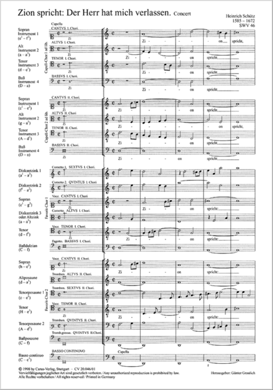 Zion said, the Lord forsakes me 4-Part scores gallery preview page 2