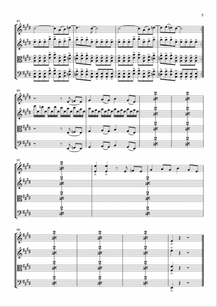 Thunderstruck String Quartet scores gallery preview page 6