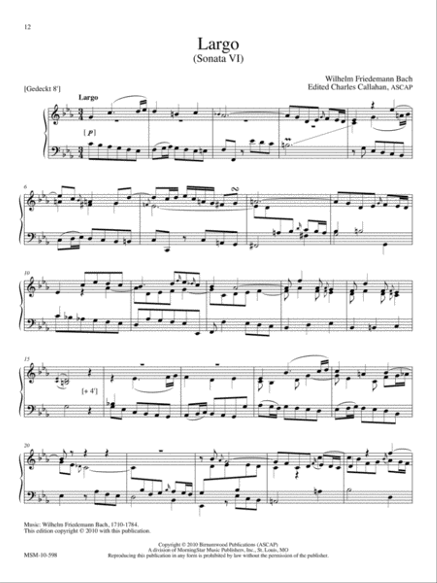 The Memorial Album Thirty Selections for Organ, Piano, or Keyboard Organ scores gallery preview page 6