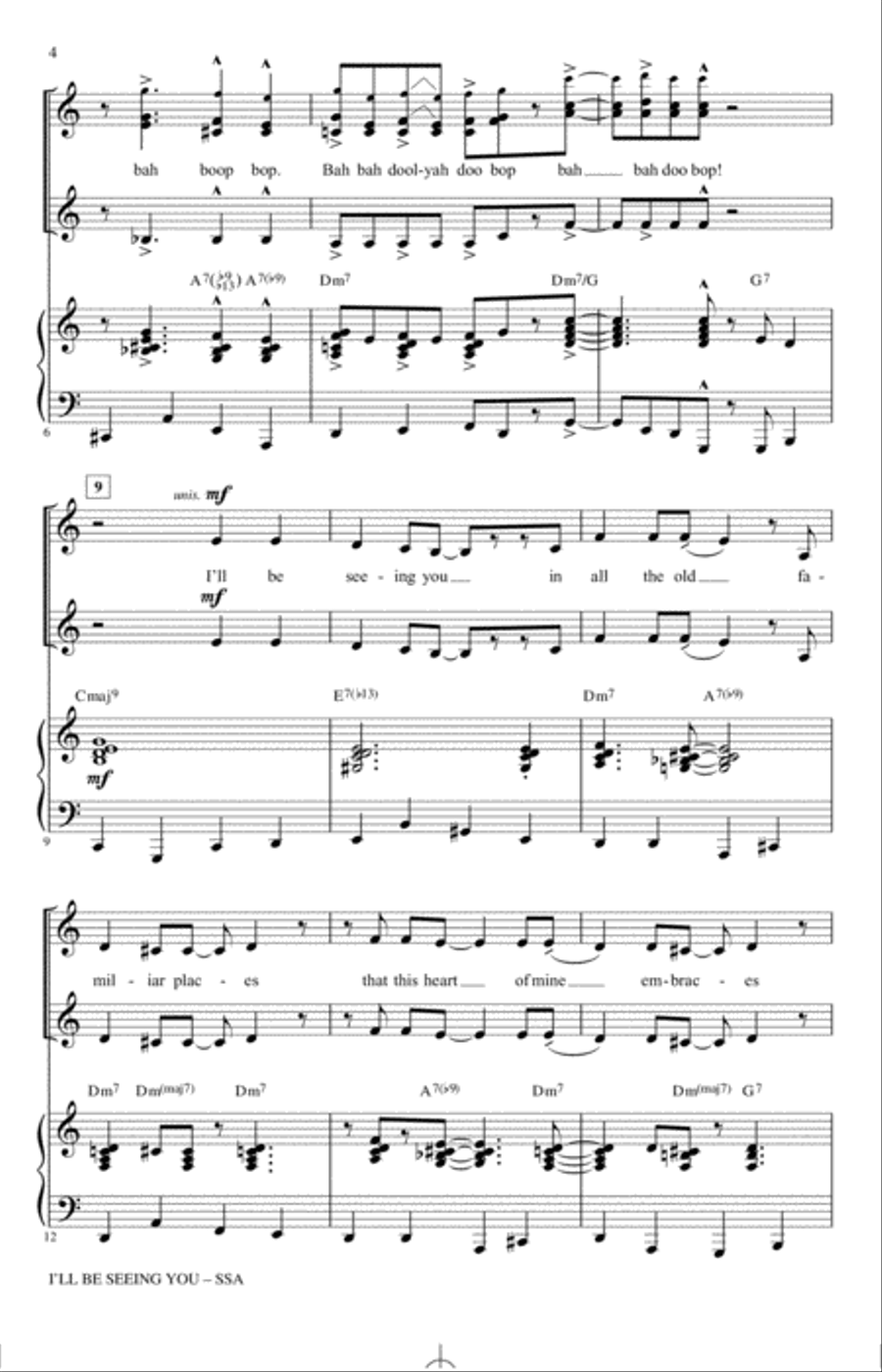 I'll Be Seeing You (arr. Kirby Shaw) SSA scores gallery preview page 2