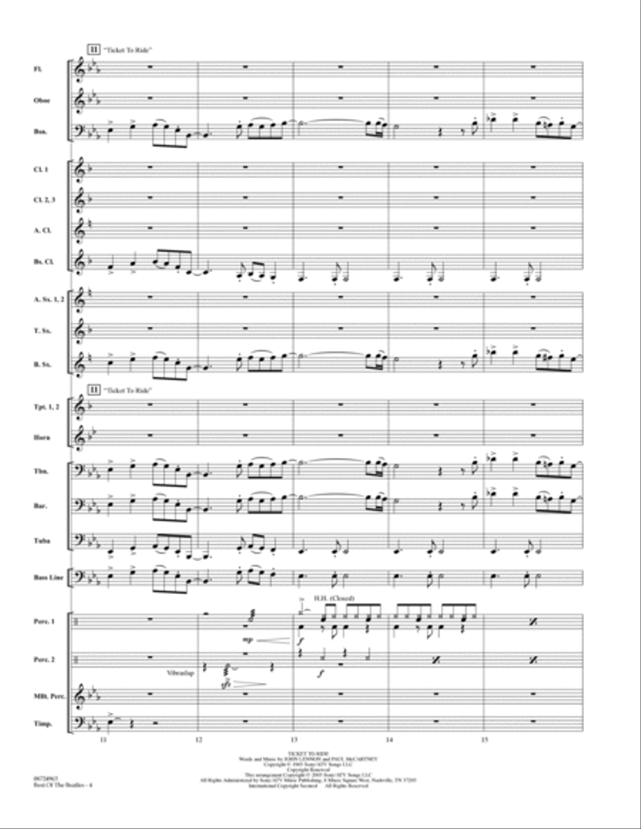 Best of the Beatles - Full Score Concert Band scores gallery preview page 3