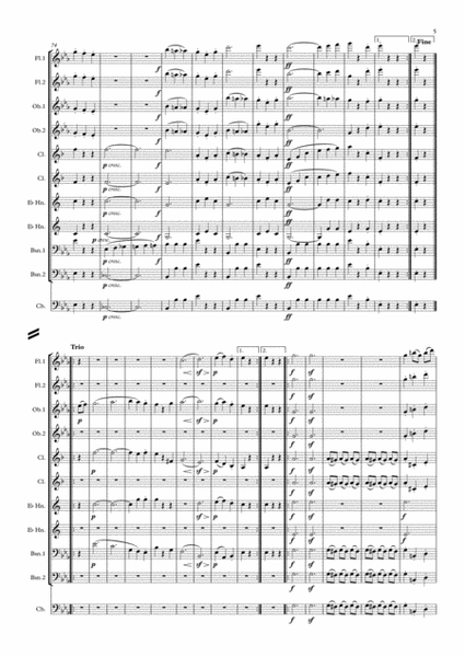 Beethoven: Symphony No.2 Op.36 Mvt.III Scherzo (transposed version) - wind dectet image number null