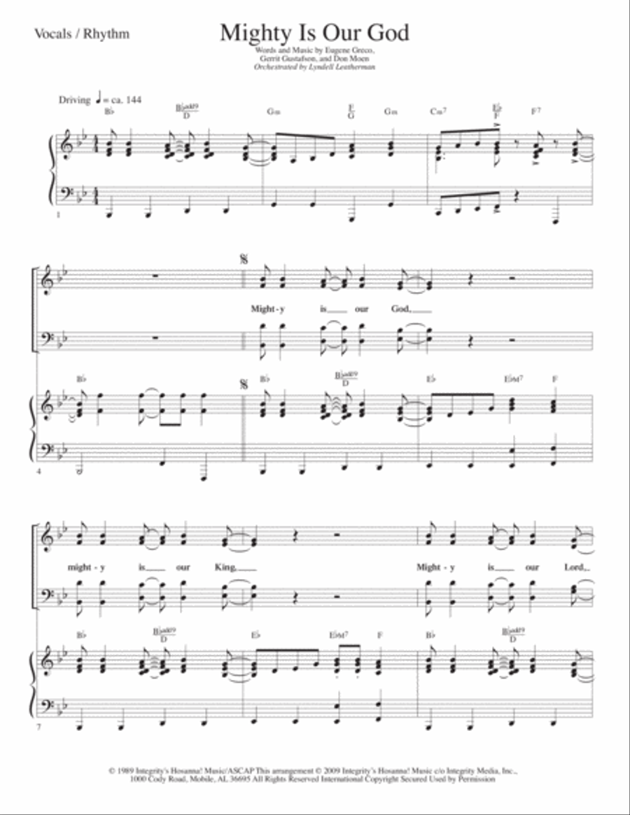 Mighty Is Our God Voice scores gallery preview page 1
