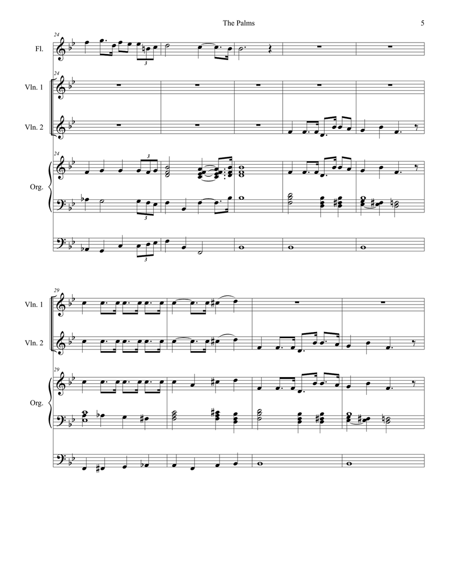 The Palms (String Quartet and Organ) String Quartet scores gallery preview page 5