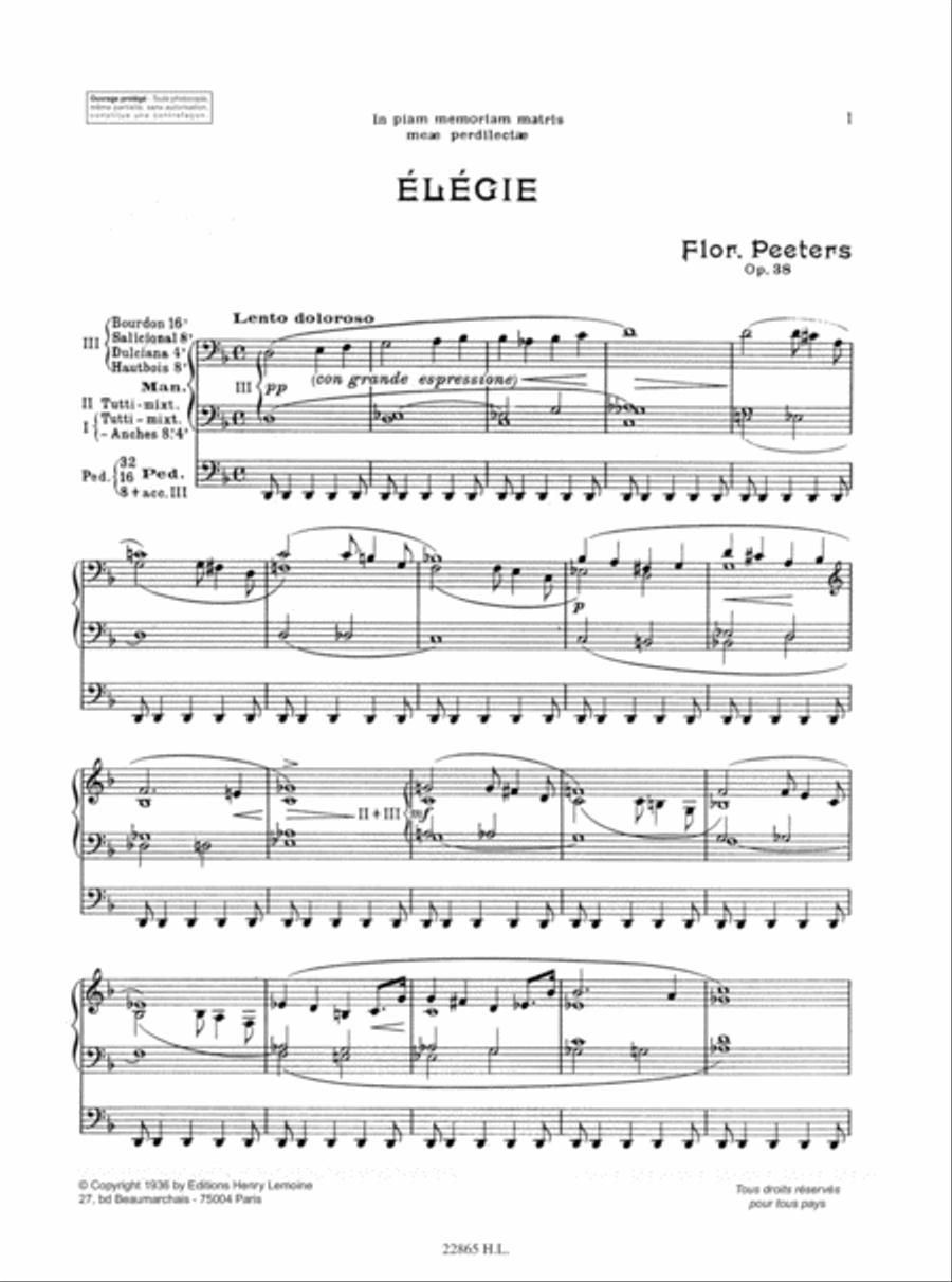 Elegie Op. 38 Organ scores gallery preview page 2