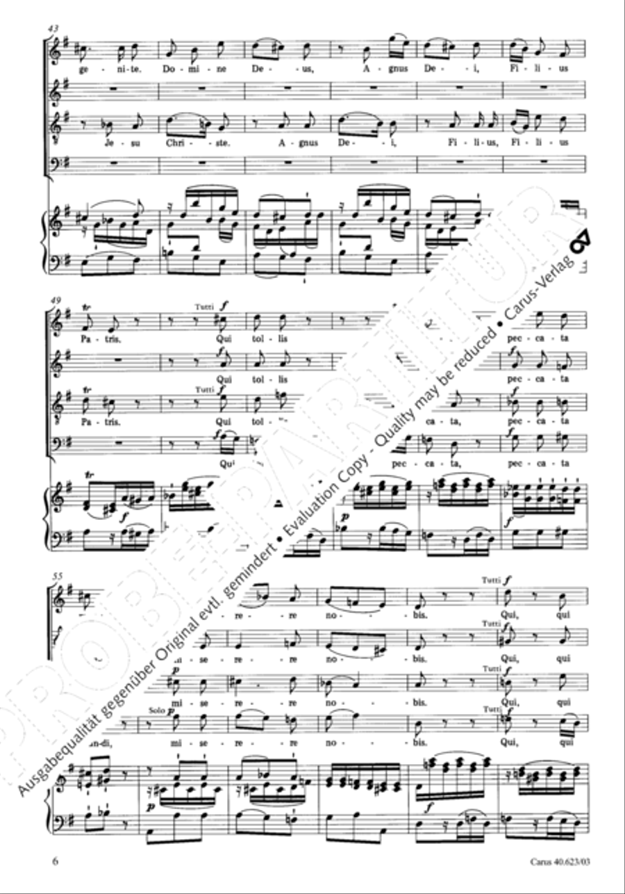 Missa brevis in G major 4-Part scores gallery preview page 9