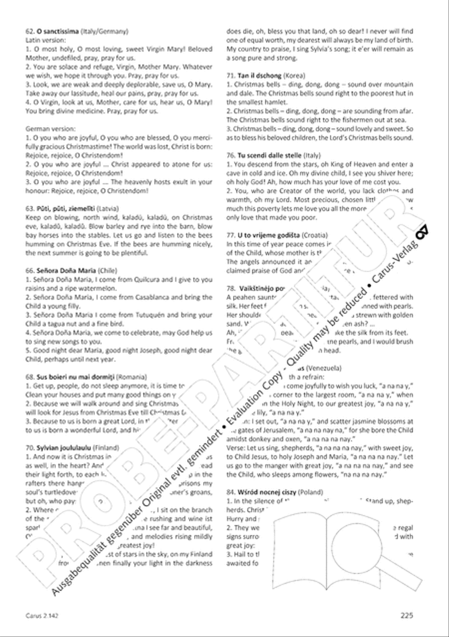 Christmas Carols of the World. Choral collection 4-Part scores gallery preview page 185