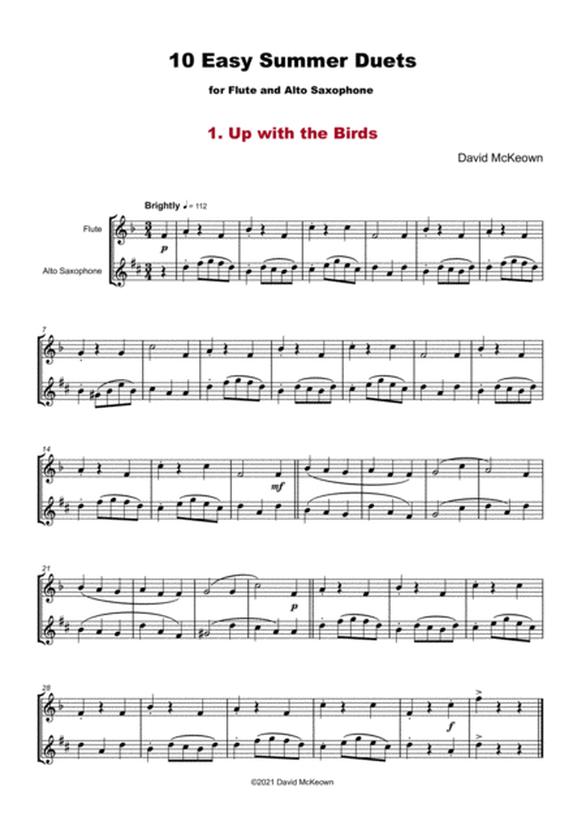 10 Easy Summer Duets for Flute and Alto Saxophone