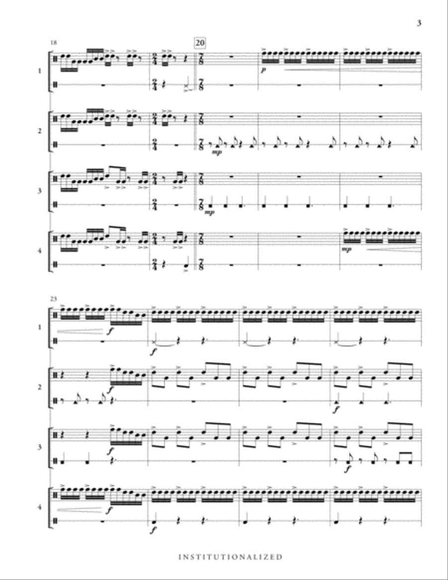 Institutionalized Percussion Ensemble scores gallery preview page 5