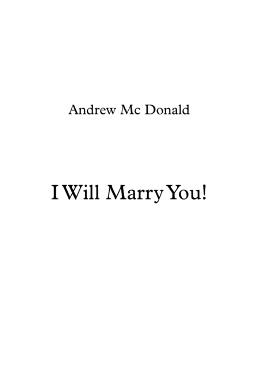 I Will Marry You! Soprano Voice scores gallery preview page 1