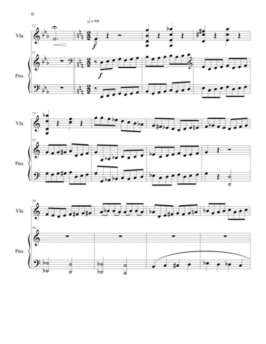 Piece in 3 parts for Violin and Piano