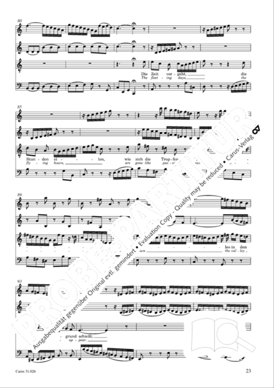 Ah, how fleeting, ah, how futile (Ach wie fluchtig, ach wie nichtig) 4-Part scores gallery preview page 24