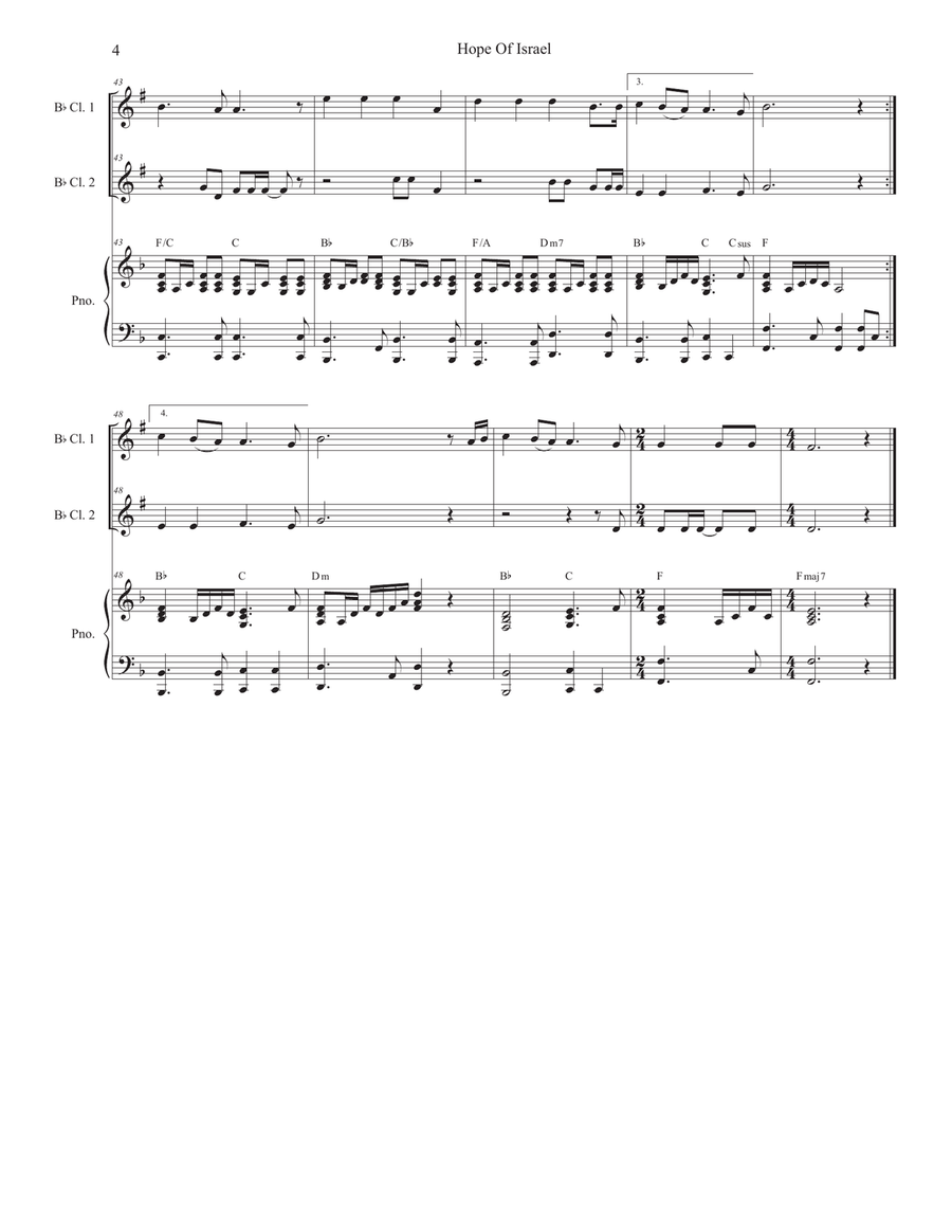 Hope Of Israel Hope Of Israel Clarinet Duet scores gallery preview page 4