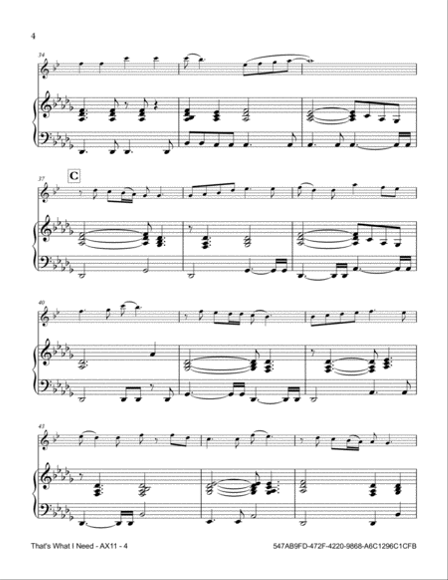 That's What I Need Alto Saxophone scores gallery preview page 4