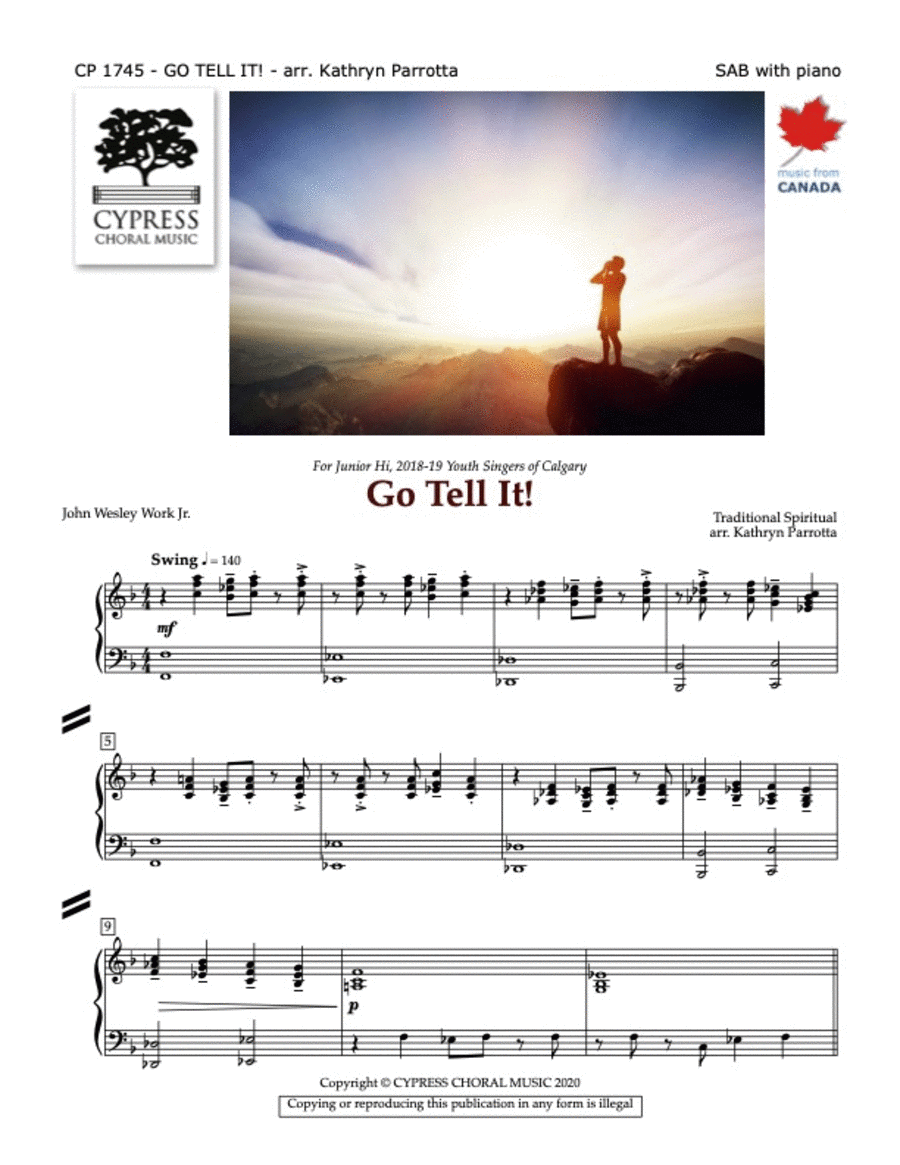 Go Tell It! 3-Part scores gallery preview page 1